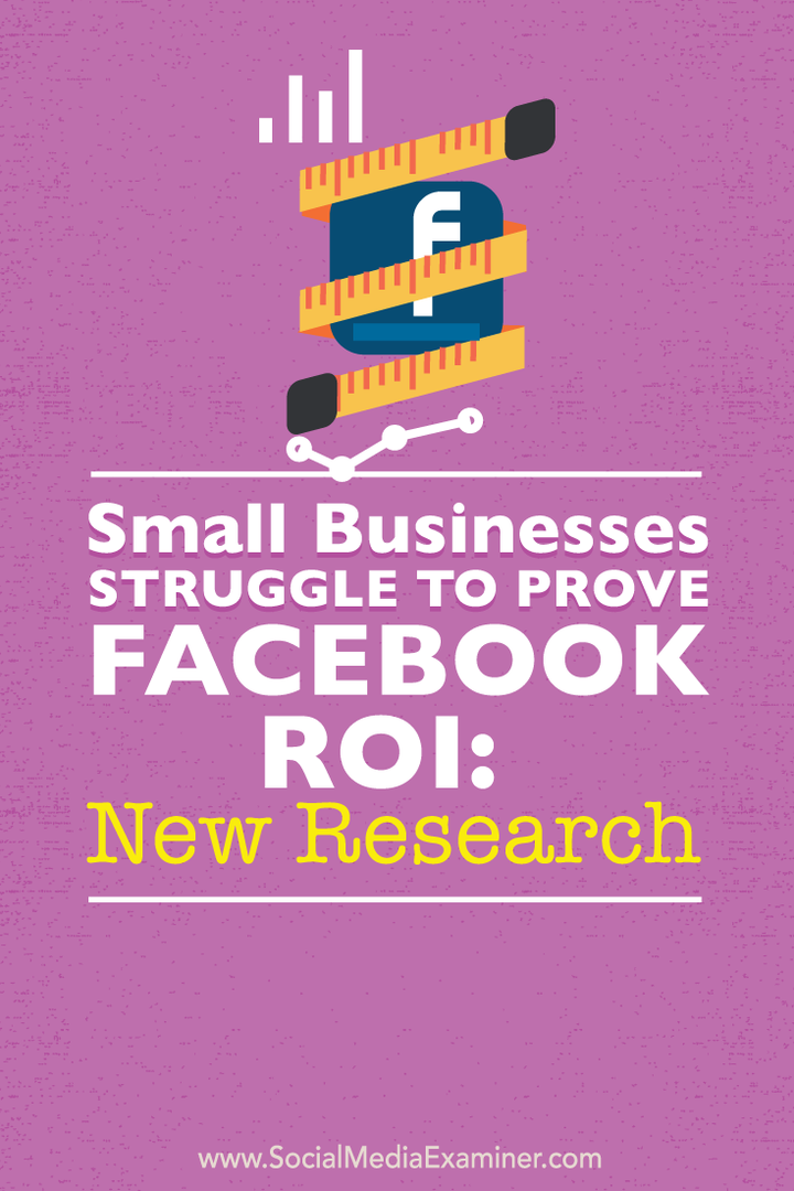 Kleine Unternehmen kämpfen um den Nachweis des Facebook-ROI: Neue Forschungsergebnisse: Social Media Examiner