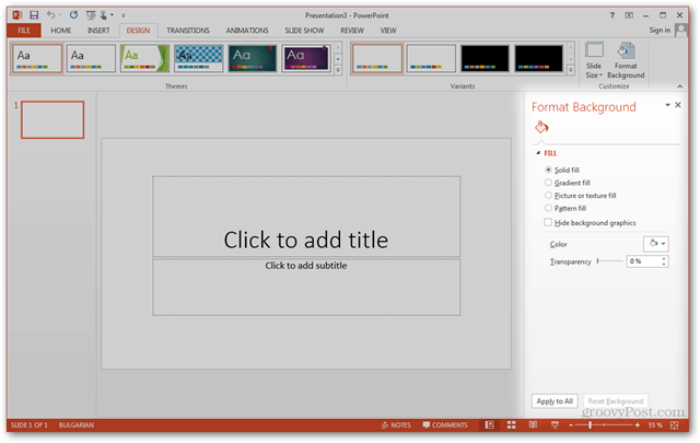 Office 2013-Vorlage erstellen Benutzerdefiniertes Design erstellen POTX Folien anpassen Folien-Lernprogramm So formatieren Sie den Hintergrundbereich