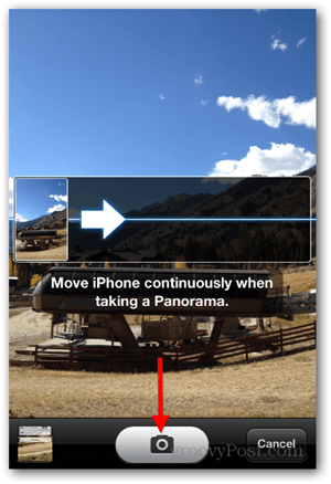 Nehmen Sie iPhone iOS Panorama Foto - Pan Kamera