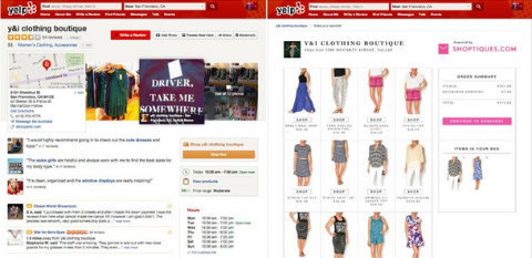Yelp und Shoptiques.com arbeiten zusammen, um Boutique-Shopping auf die Yelp-Plattform zu bringen