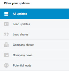 Linkedin Sales Navigator Lead Update Filter