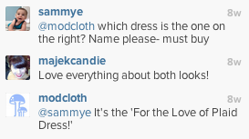 modcloth instagram Kommentare