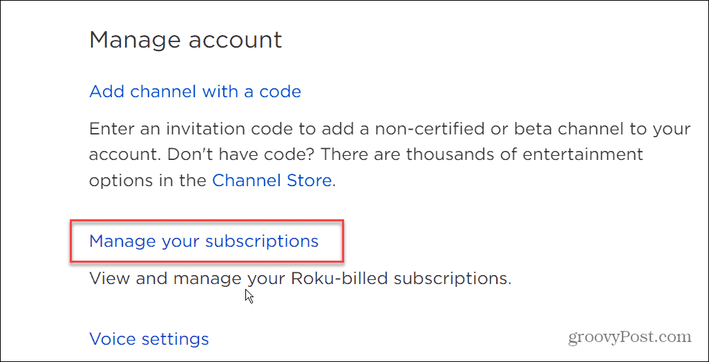 Verwalten Sie Ihre Abonnements Roku