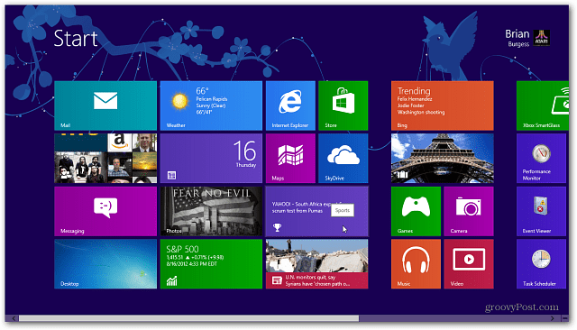 Windows 8-Startbildschirm mit Tätowierung