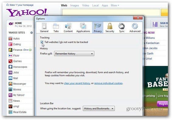 Yahoo-Umarmungen verfolgen nicht: So aktivieren Sie sie