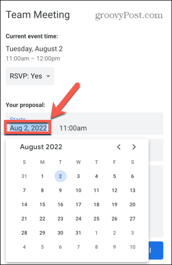 google kalender neues datum