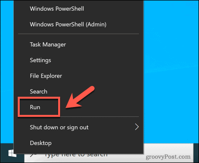 Starten Sie Run in Windows 10
