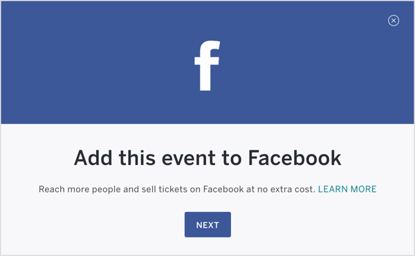 Sobald Ihr Eventbrite-Event eingerichtet ist, veröffentlichen Sie es und fügen Sie es Facebook hinzu.