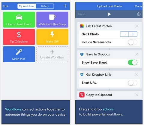 Mit dem Workflow können Sie Apps aneinanderreihen, sodass Sie Ihre Aufgaben automatisieren können.
