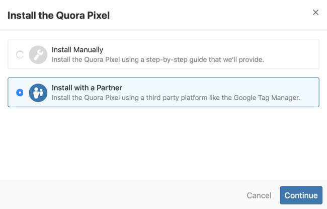 Schritt 2 zum Installieren von Quora Pixel mit Google Tag Manager