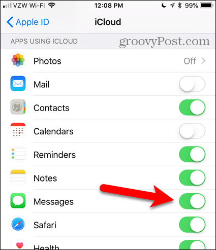 Aktivieren Sie Nachrichten in iCloud unter iOS