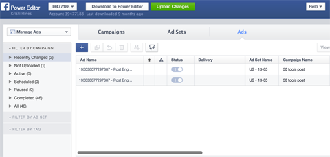 Facebook Power Editor