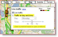 Google Maps Live Traffic bei Tages- und Uhrzeiteinstellungen