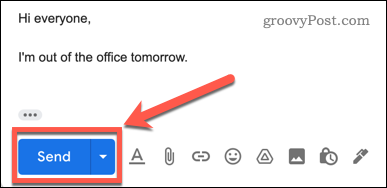 Google Mail-Sendeschaltfläche