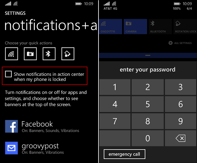 Windows Phone 8.1: Verhindern, dass Personen Benachrichtigungen auf dem Sperrbildschirm sehen