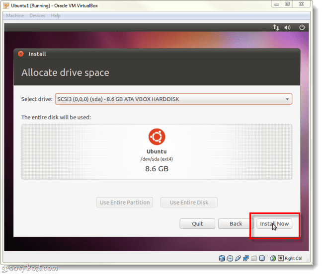 Sagen Sie Ubuntu, dass es jetzt installiert werden soll
