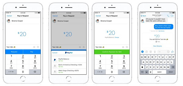 Facebook Messenger und PayPal integrieren In-App-Peer-to-Peer-Zahlungen in den USA.