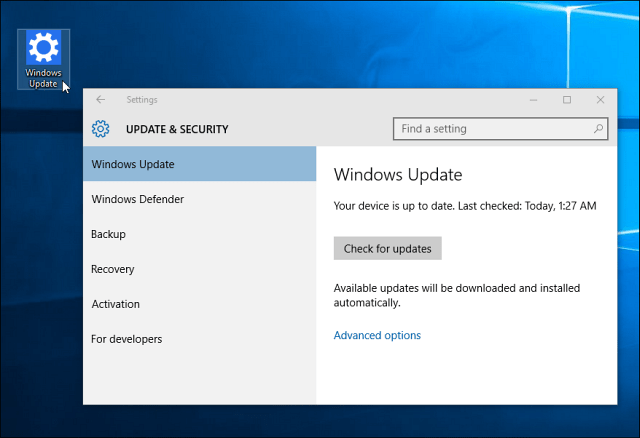 Windows Update-Verknüpfung
