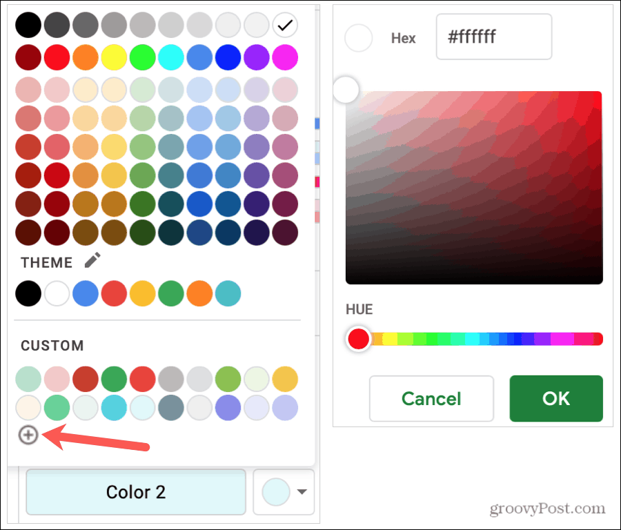 Benutzerdefinierte Farben mit wechselnder Farbe