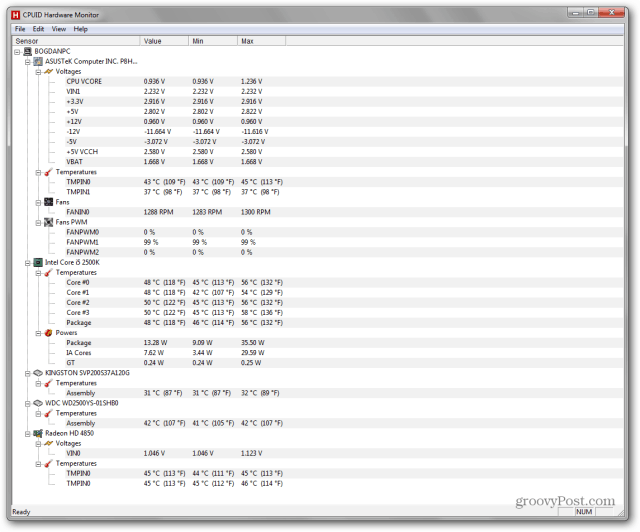 Überwachen Sie Ihren Windows-PC mit HWMonitor