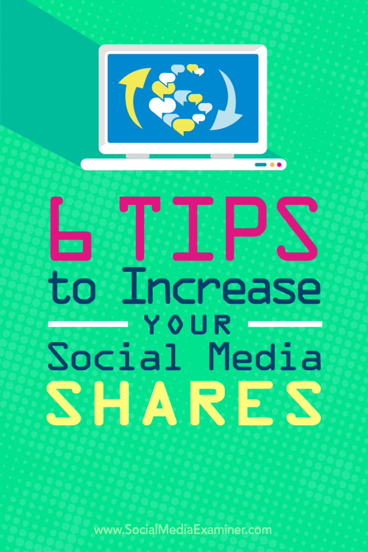 Tipps zu sechs Möglichkeiten, um den Anteil Ihrer Social Media-Inhalte zu erhöhen.