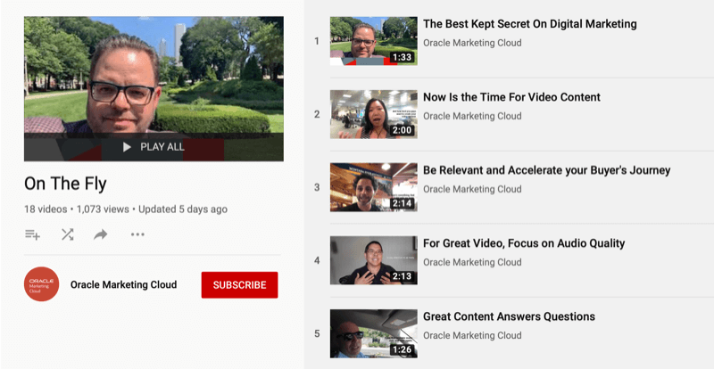 YouTube-Serie von Oracle Marketing Cloud On the Fly