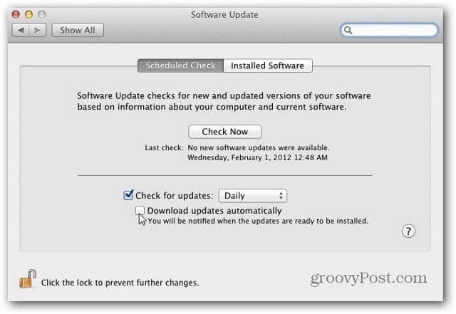 Konfigurieren Sie die Software-Update-Funktion von Apple OS X Lion