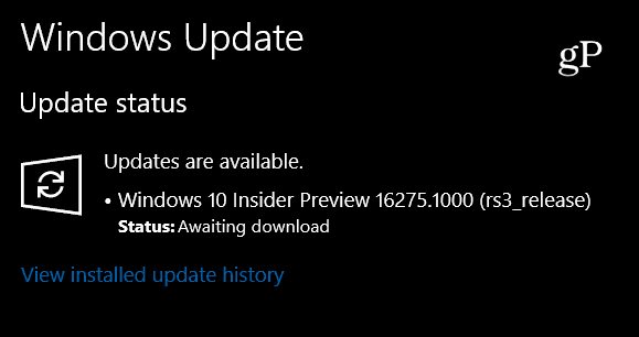 Microsoft führt Windows 10 Insider Build 16275 heute ein