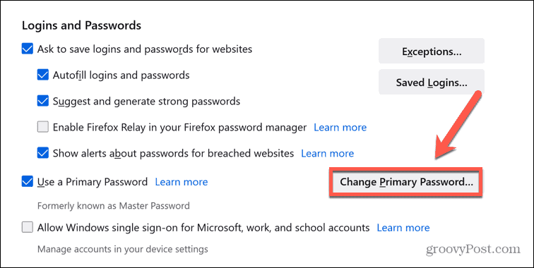 firefox passwort ändern