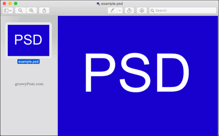 Öffnen einer PSD-Datei in macOS