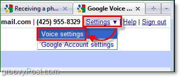 Gehen Sie zu Google Voice-Einstellungen