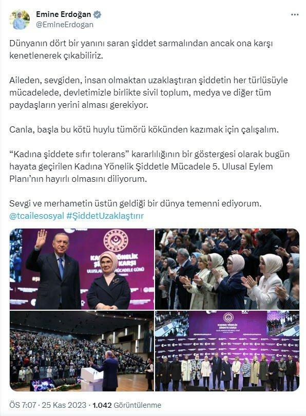 First Lady Erdoğan spricht über den Tag der Gewalt gegen Frauen