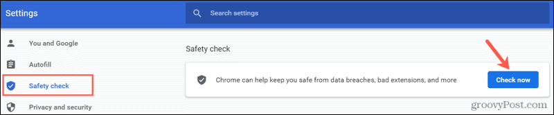 Führen Sie eine Sicherheitsüberprüfung in Chrome durch