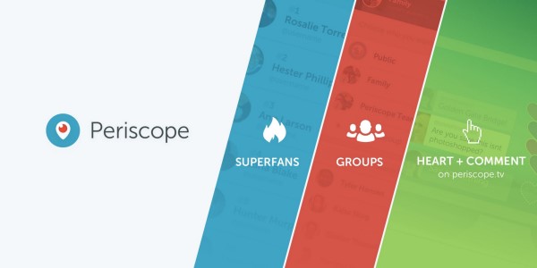 Periscope hat drei neue Möglichkeiten angekündigt, um mit Ihren Zielgruppen und den Communitys auf Periscope in Kontakt zu treten - mit Superfans, Gruppen und der Anmeldung bei Periscope.tv.