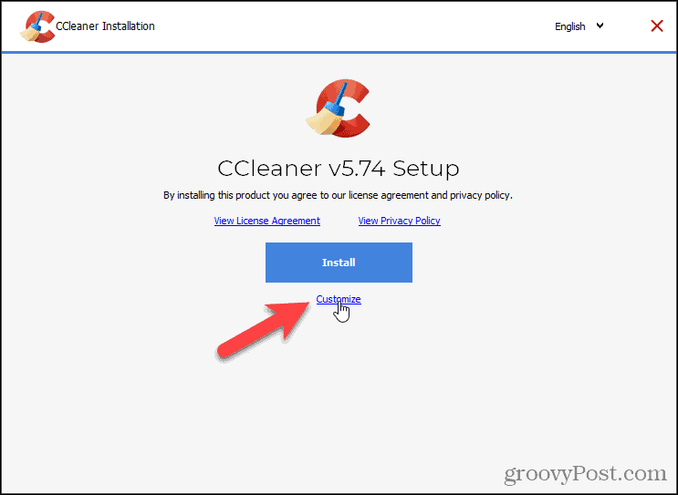 Passen Sie die CCleaner-Installation an