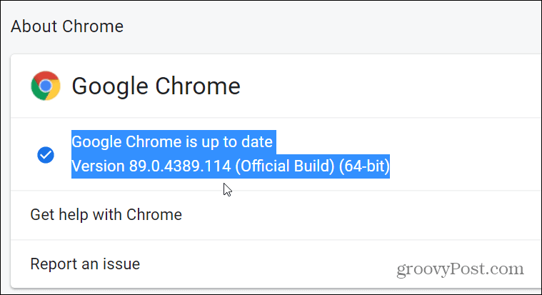Version von Chrome