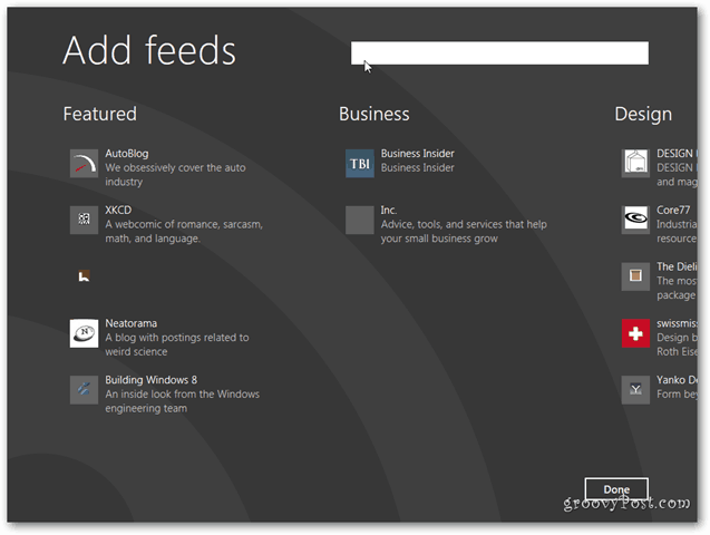 Windows 8 News Feed Hinzufügen