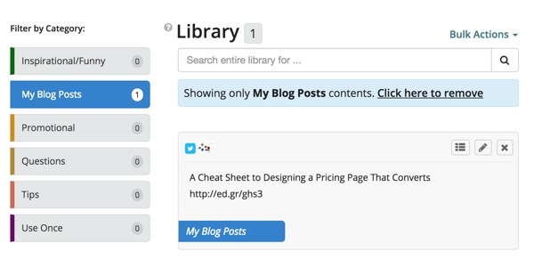 Klicken Sie auf den Filter Meine Blog-Beiträge, um nur die Beiträge in dieser Kategorie anzuzeigen.
