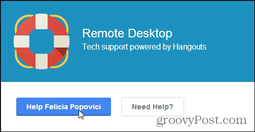 Hangouts Remote-Support hilft anderen Personen