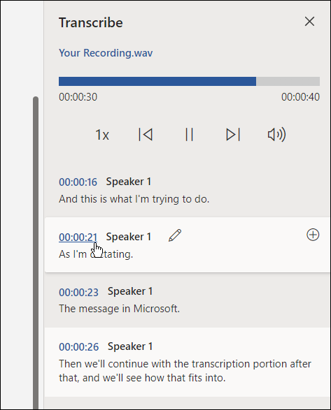 transkribieren sie eine audiodatei in microsoft in word