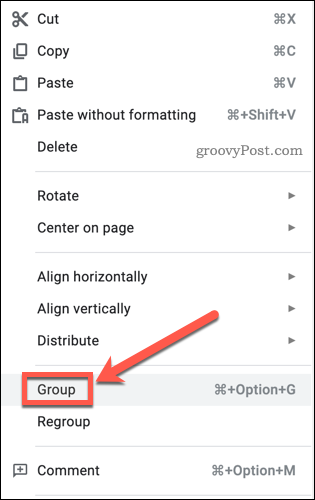 Alternative Google Slides-Gruppenoption