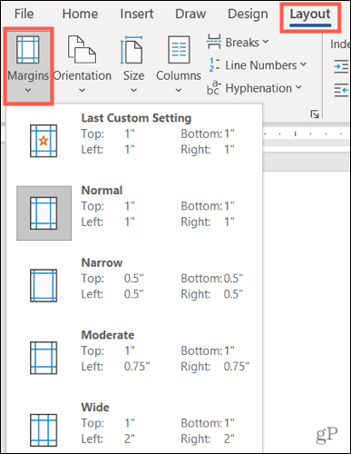 Ränder in Word ändern