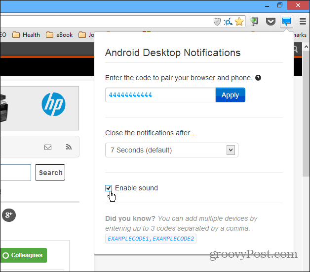 Android Desktop-Benachrichtigung