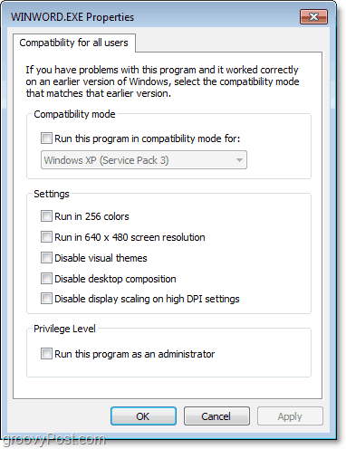 So passen Sie die Kompatibilitätseinstellungen für alle Windows 7-Benutzer an