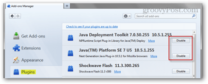 Java in Firefox deaktivieren