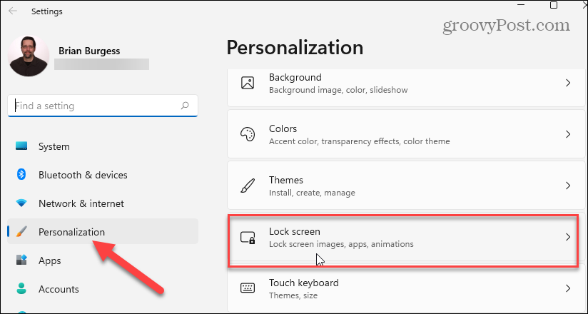 Personalisierungs-Sperrbildschirm Windows 11
