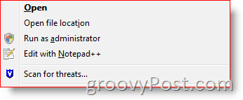 Hinzufügen Hinzufügen als anderer Benutzer zum Windows Explorer-Kontextmenü für Vista und Server 2008:: groovyPost.com