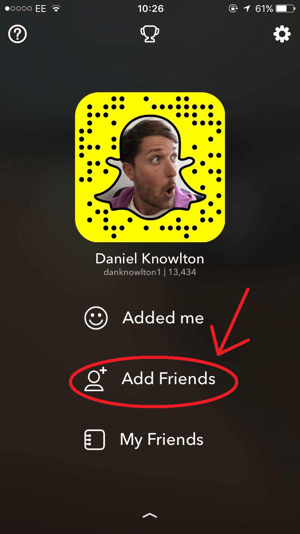 Snapchat Freunde hinzufügen