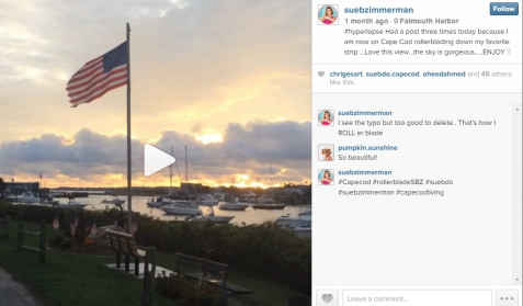 Hyperlapse-Video von Sue beim Inlineskaten in Cape Cod.