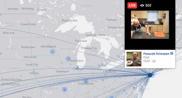 Die Facebook Live-Karte erleichtert Benutzern das Auffinden von Live-Videoübertragungen auf der ganzen Welt.